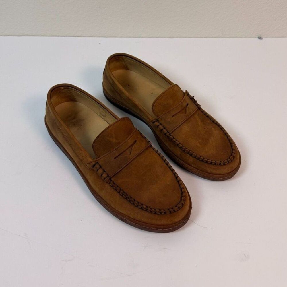LUCA Terra Penny Loafer Mens 12 Tan Brown Leather Huckberry Lactae Hevea Sole